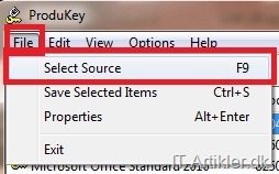 produkey select source