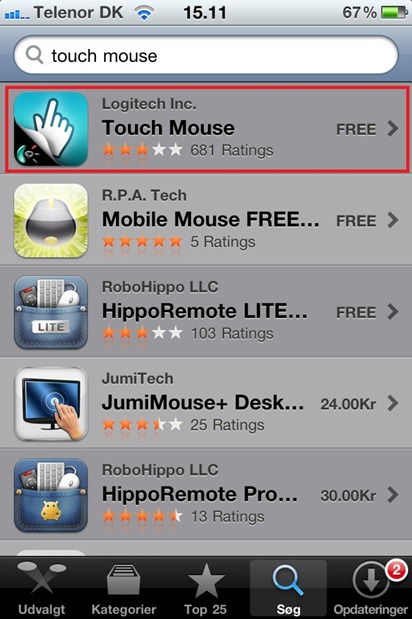 App Store Touch Mouse
