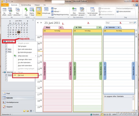 Outlook Kalender Visning