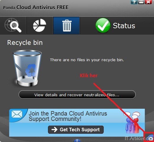 Panda Cloud Antivirus opsætning