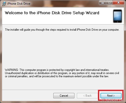 iPhone Disk Drive install